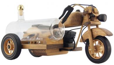 Motorrad mit Glastank 350ml natur Stück