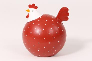 Huhn aus Metall rot d9x9,5cm 