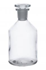 Steilbrustflasche 250ml weiß Enghals inkl. geschliffenem Glasverschluss 