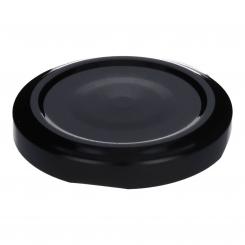 Deckel TO53 schwarz - mit Button Für ölhaltige Inhalte geeignet - BPA-frei Beutel à 100 Stück