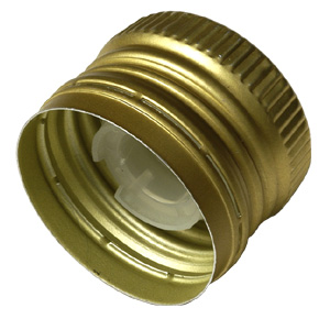 PP31,5 Schraubverschluss gold - ALU mit Ausgießer, Gewinde und Sicherungsring Beutel à 100 Stück