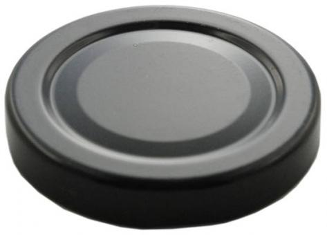 Deckel TO66 schwarz - ohne Button Auch für ölhaltige Inhalte geeignet Beutel à 100 Stück