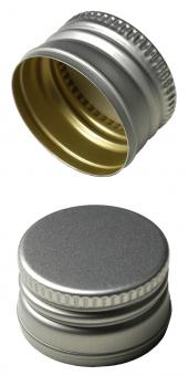 PP22 Schraubverschluss silber - ALU mit Gewinde Beutel à 100 Stück