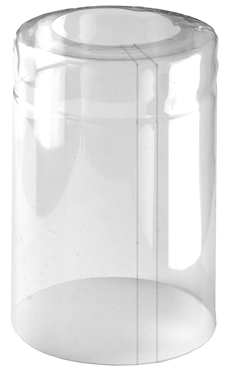 Schrumpfkapsel klar 41x65mm Längsperforation / oben offen Stange à 58 Stück