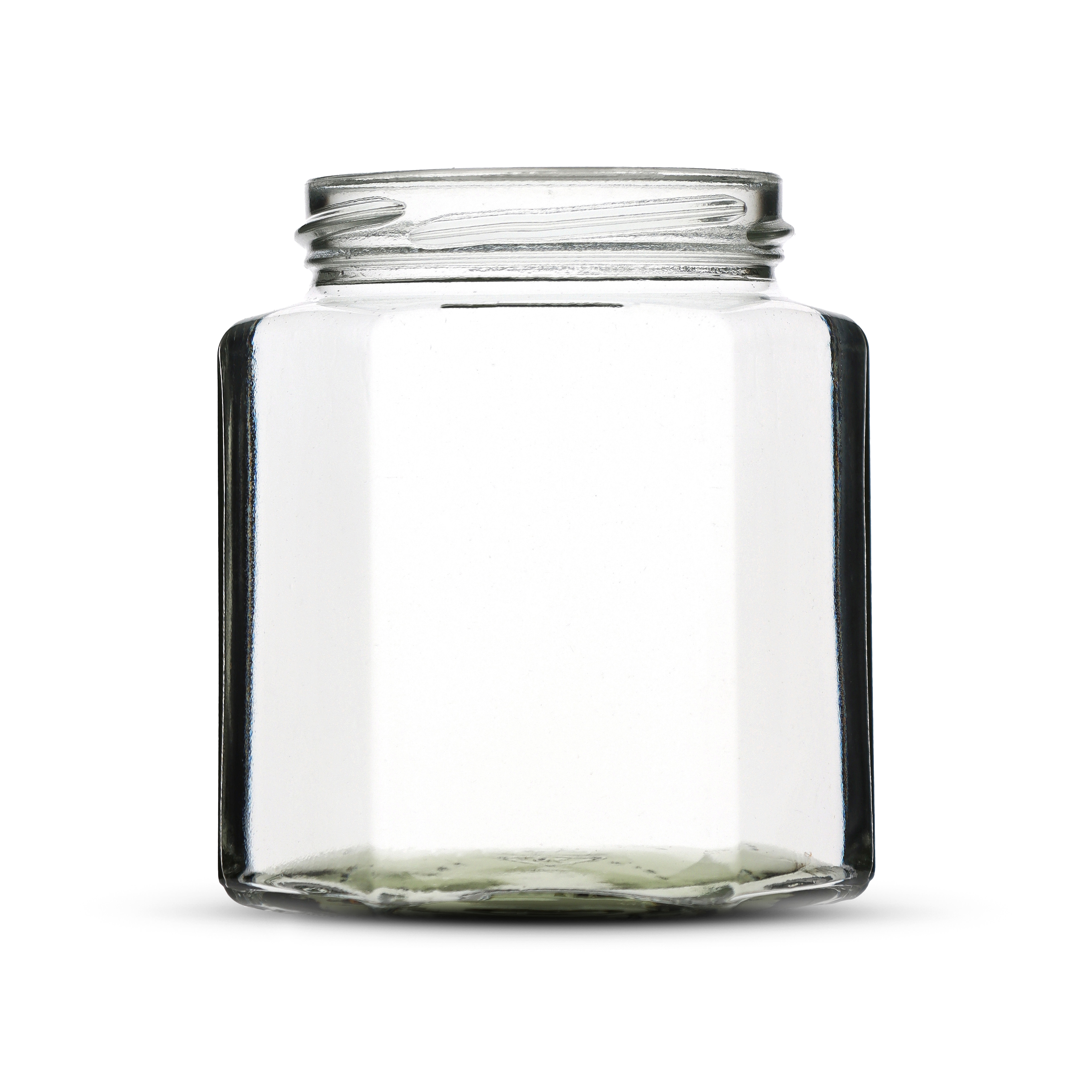 Weithalsglas 6-eck 390ml weiß TO70 Karton à 66 Stück