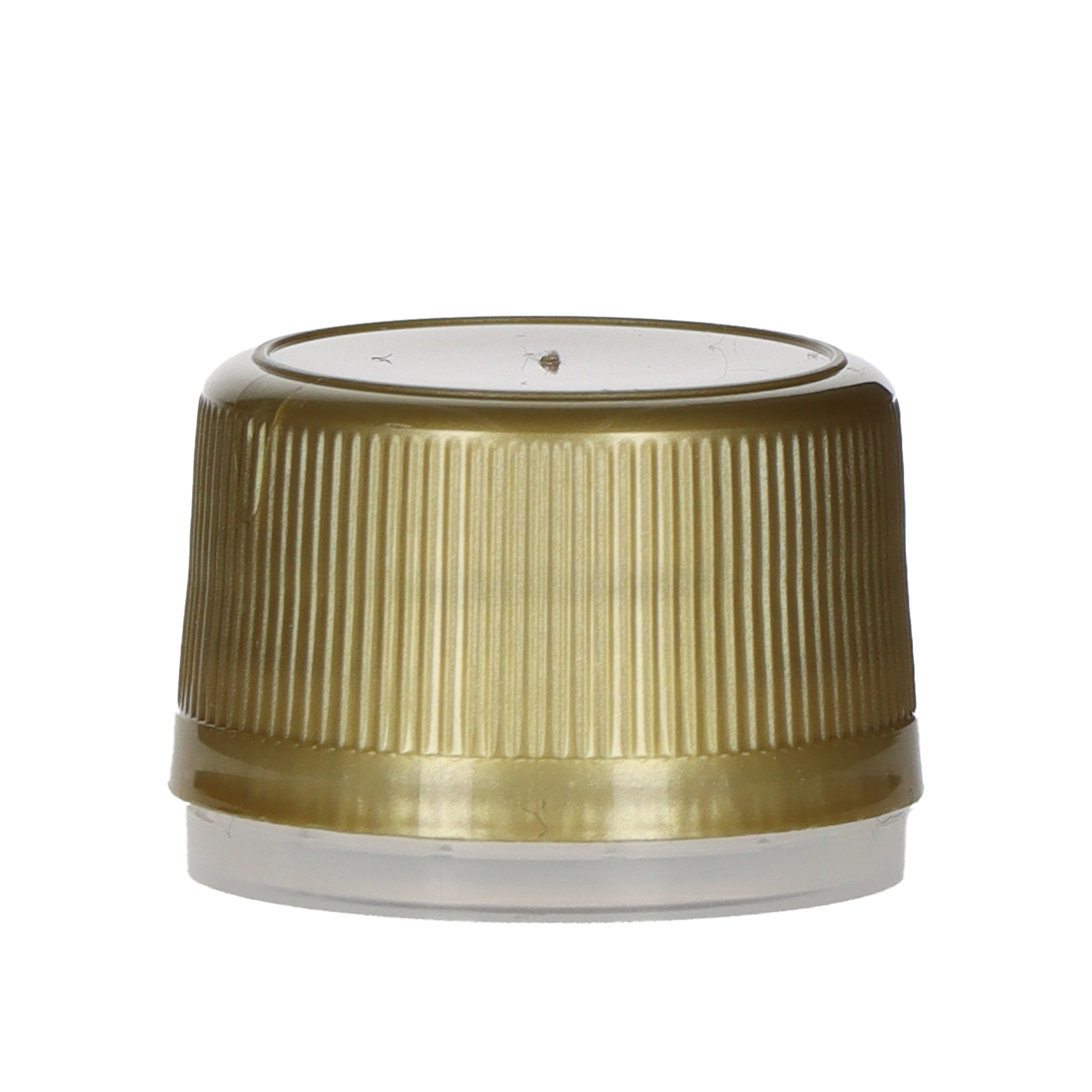 Schraubverschluss Kunststoff PP24 gold mit Gewinde und Sicherungsring  Karton à 2000 Stück