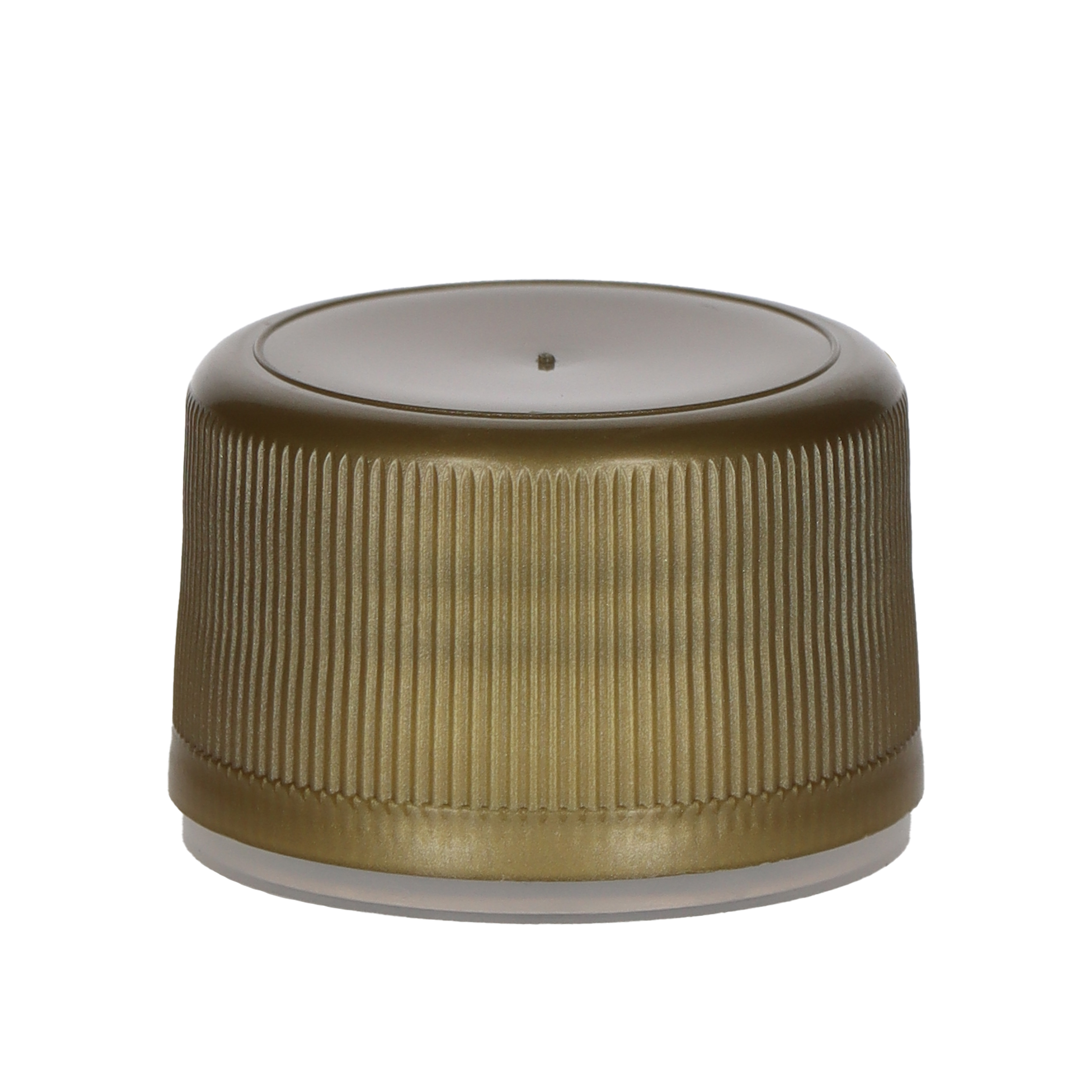 Schraubverschluss Kunststoff PP28 gold mit Gewinde und Sicherungsring  