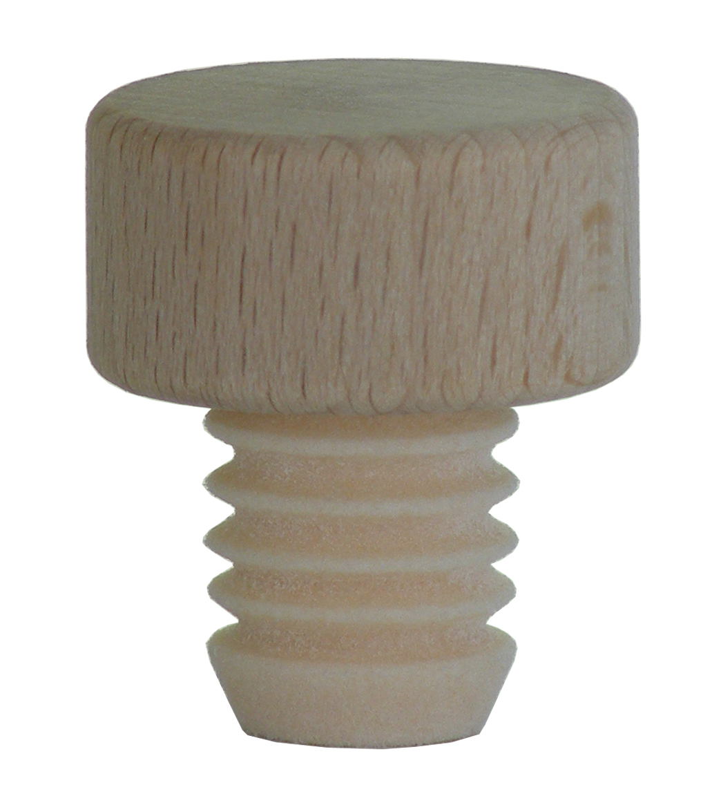 Holzscheibe Natur 16mm PE gerillt 29,0x15,0 - 16x20  