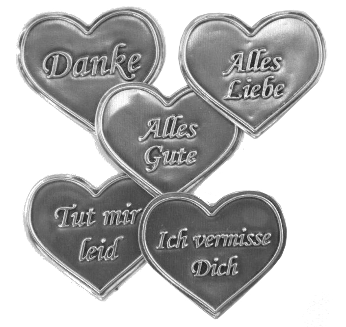 Zinnetiketten - Herz 35x40 - Danke  Stück