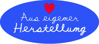 Schmucketikett - Aus eigener Herstellung - 29x13mm blau Selbstklebend Packung á 250 Stück auf Rolle  Stück