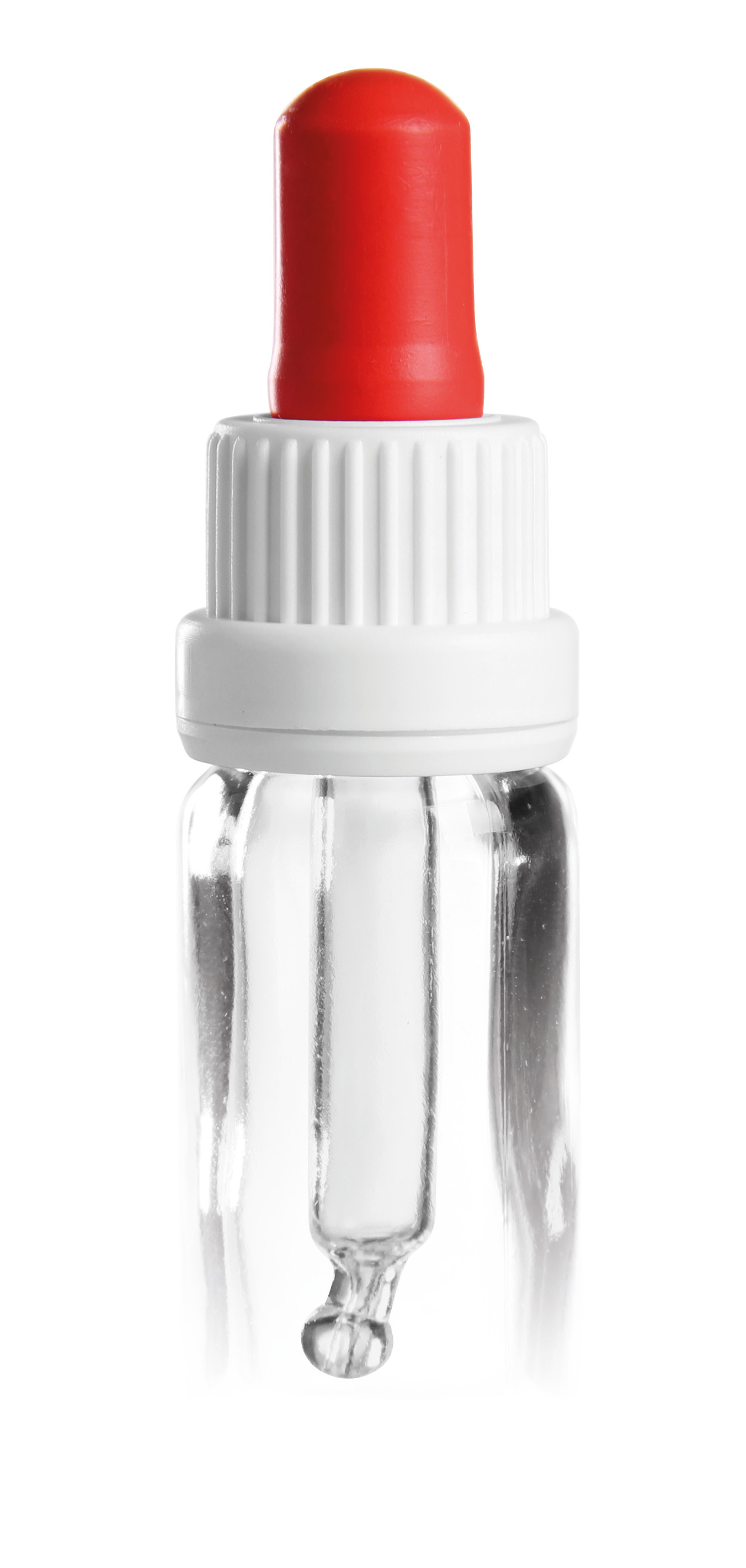 Glas -Tropfpipette weiß/rot 18mm PL53.5 mit Originalitätsverschluss 