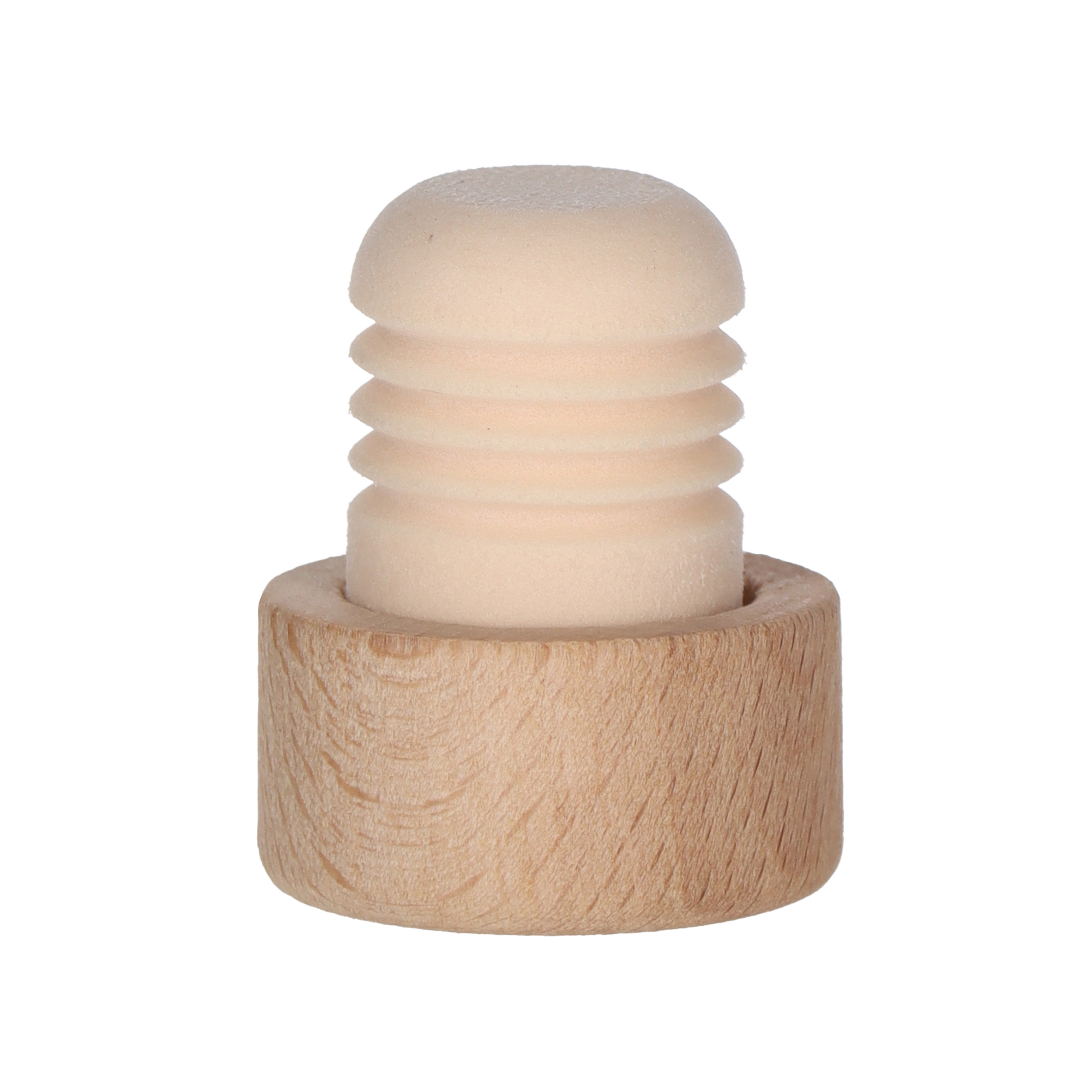 Holzscheibe Natur 19,5mm PE gerillt 29,0x15,0 - 19,5x26,0  Beutel à 20 Stück