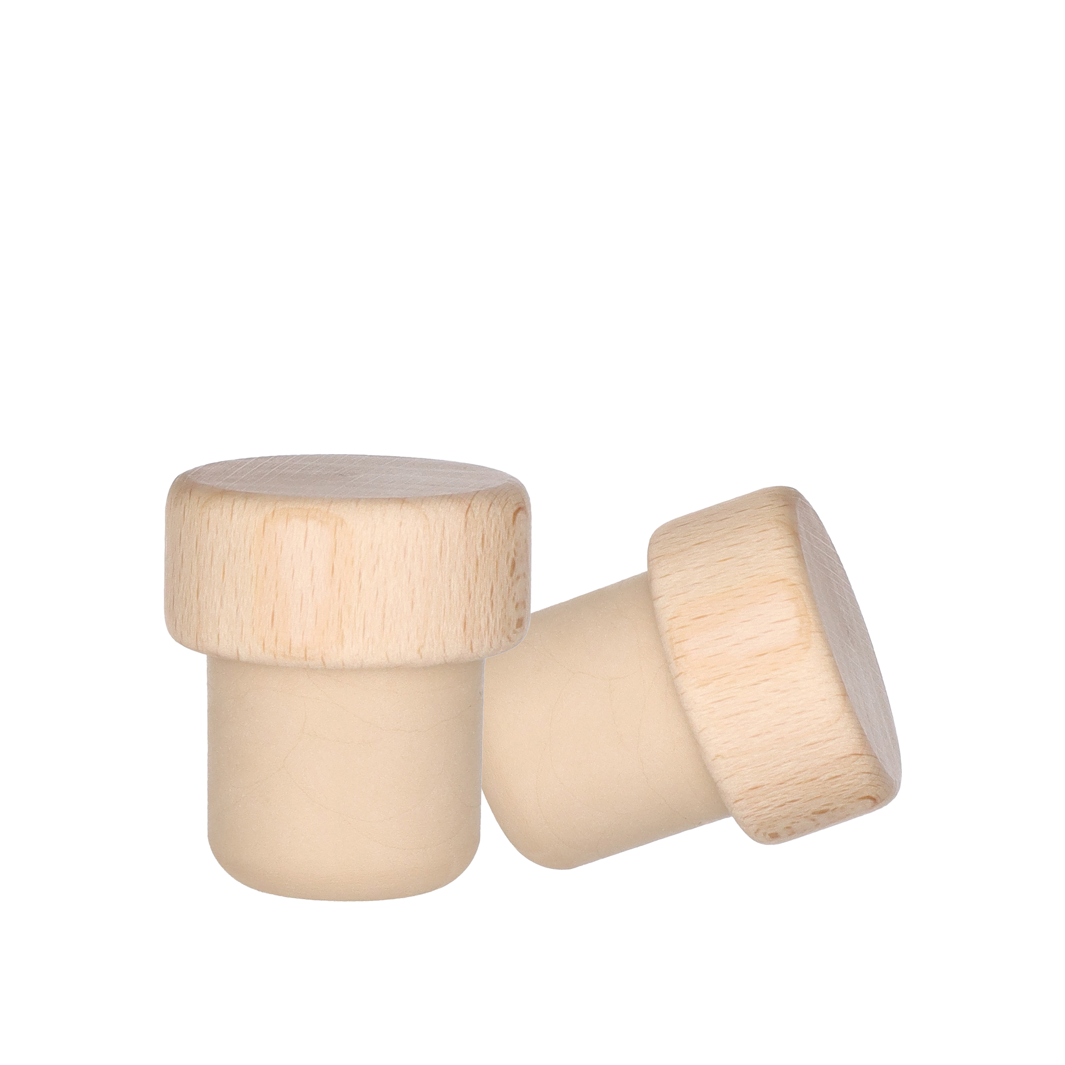 Holzgriffkorken Natur Co-injected 22,5mm 30,0 x 14,0 / 22,5 x 20,0  Beutel à 100 Stück