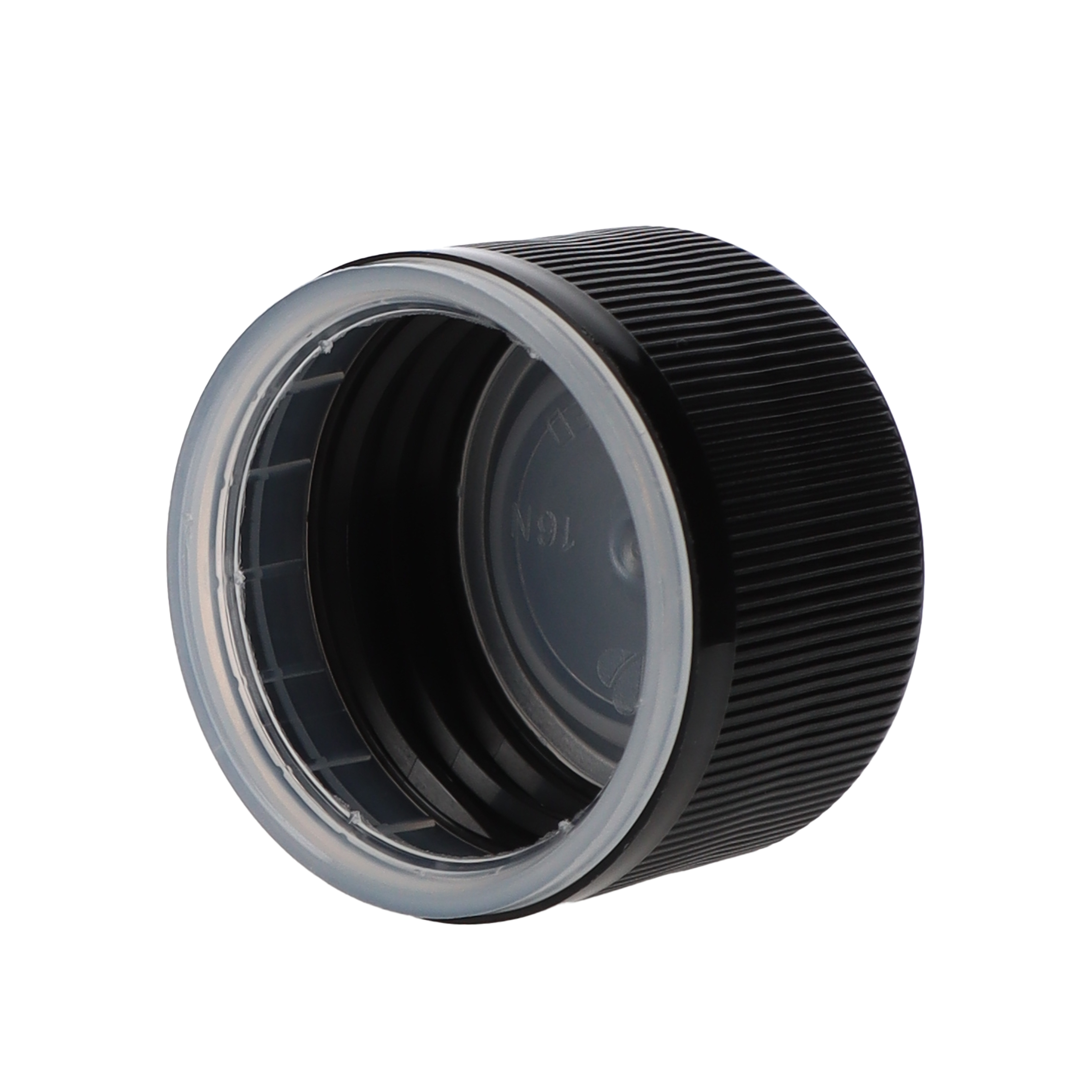 Schraubverschluss Kunststoff PP28 schwarz mit Gewinde und Sicherungsring  Beutel à 100 Stück