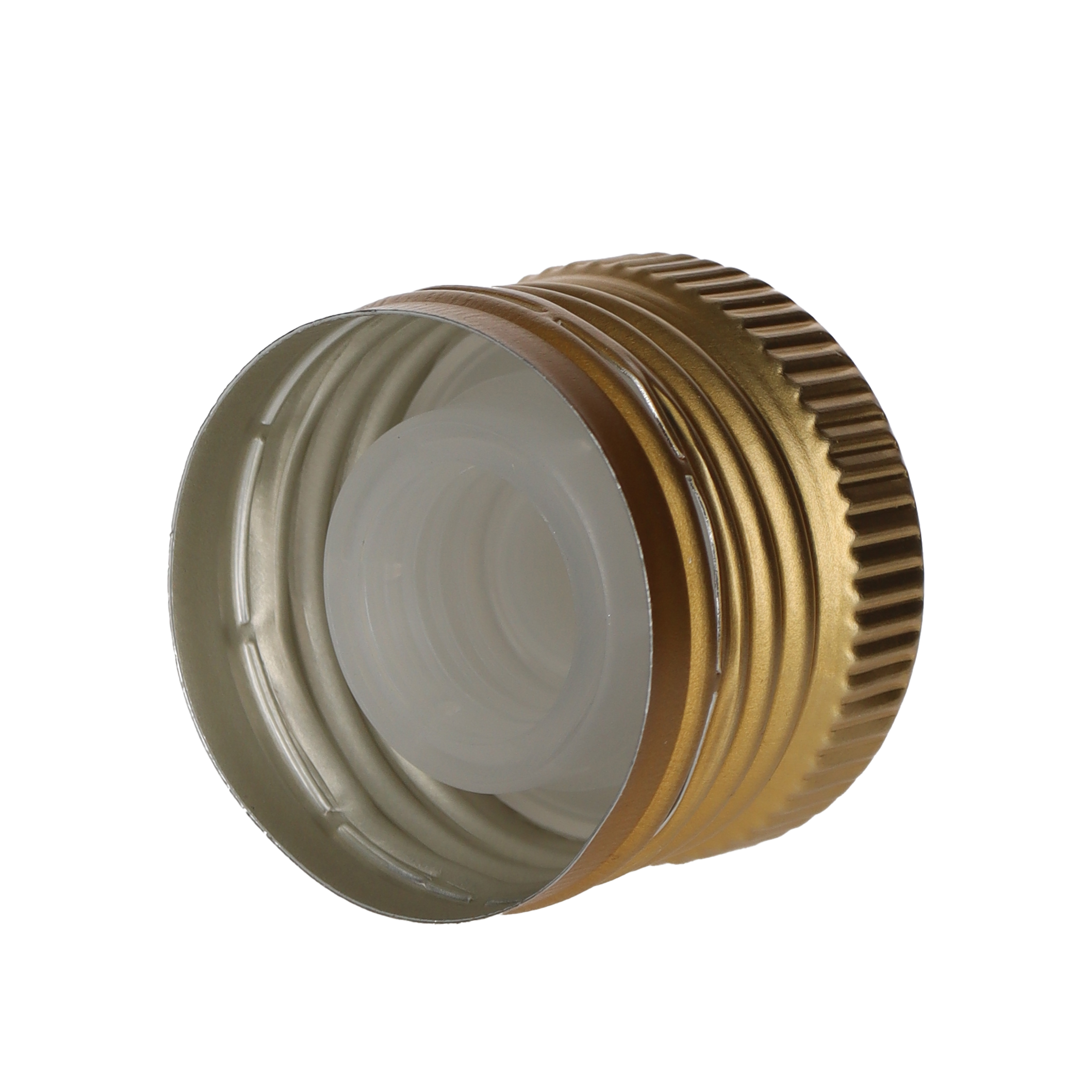 Schraubverschluss Alu PP31,5/24 Gold mit Ausgießer Gewinde und Sicherungsring Karton à 1600 Stück