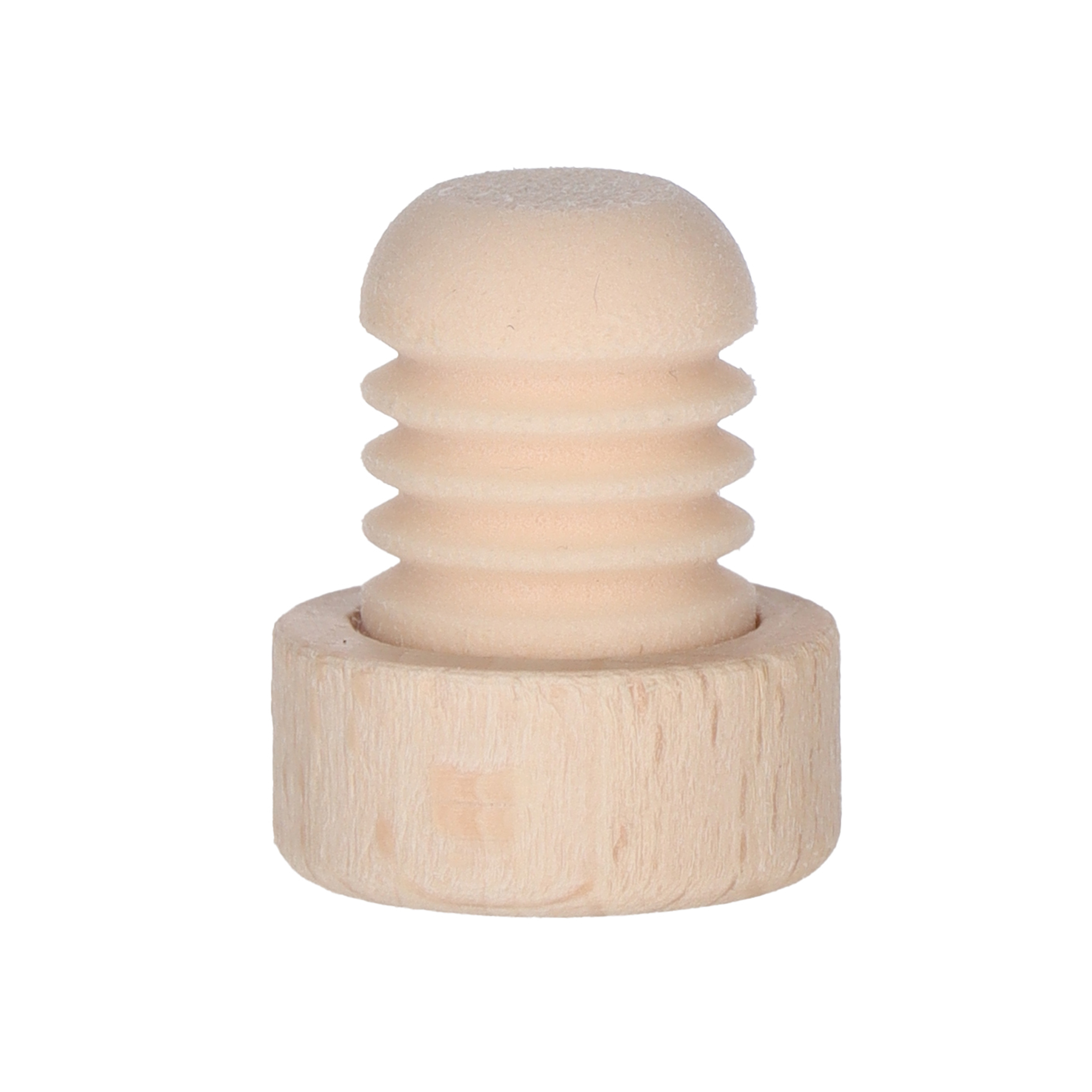 Holzscheibe Natur 15mm PE gerillt 22,0x10,0 - 15,0x17,0  Beutel à 20 Stück