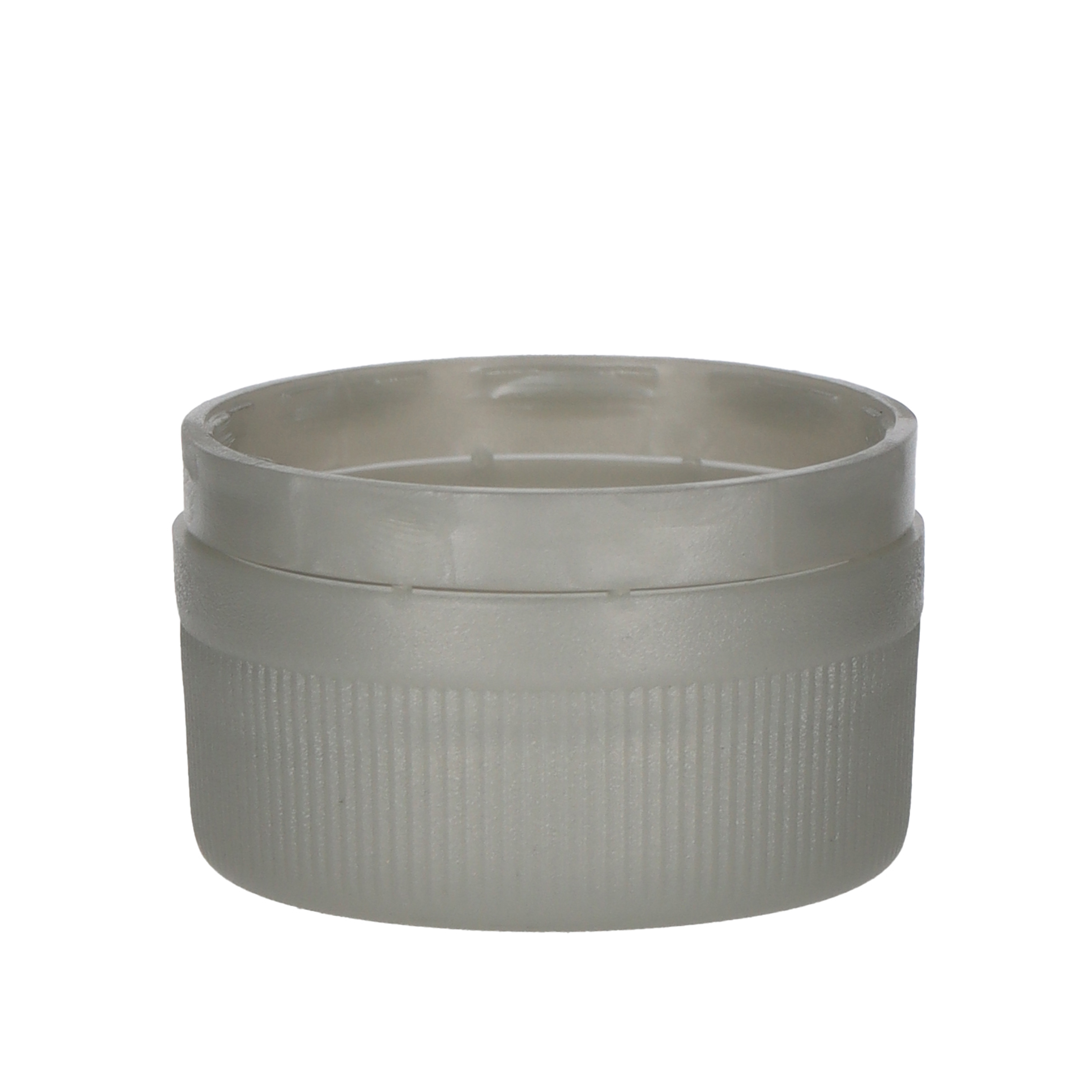 PP31,5 Schraubverschluss silber - Kunststoff mit Ausgießer, Gewinde & Sicherungsring Beutel à 100 Stück