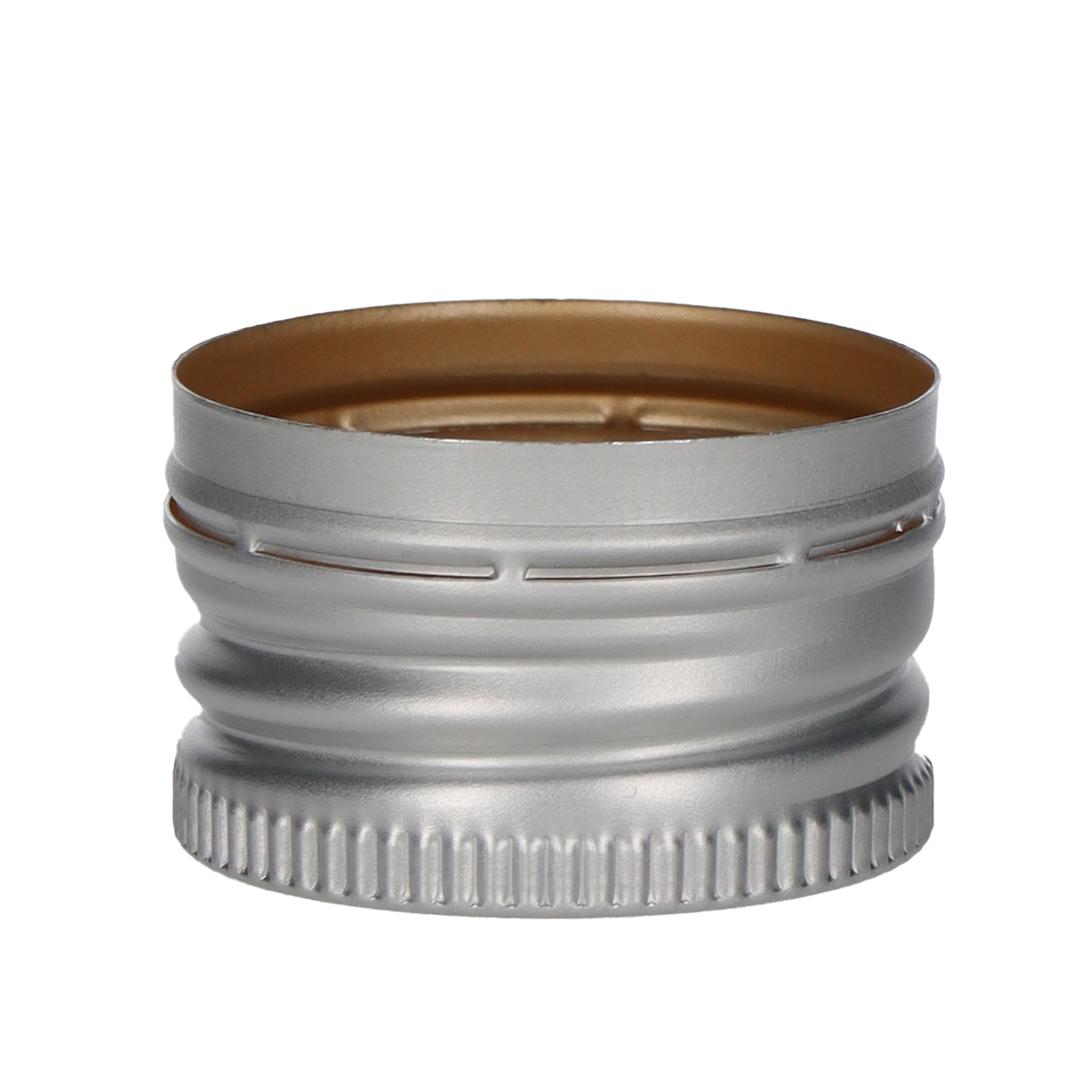 Schraubverschluss Alu PP28 silber mit Gewinde und Sicherrungsring  Beutel à 100 Stück