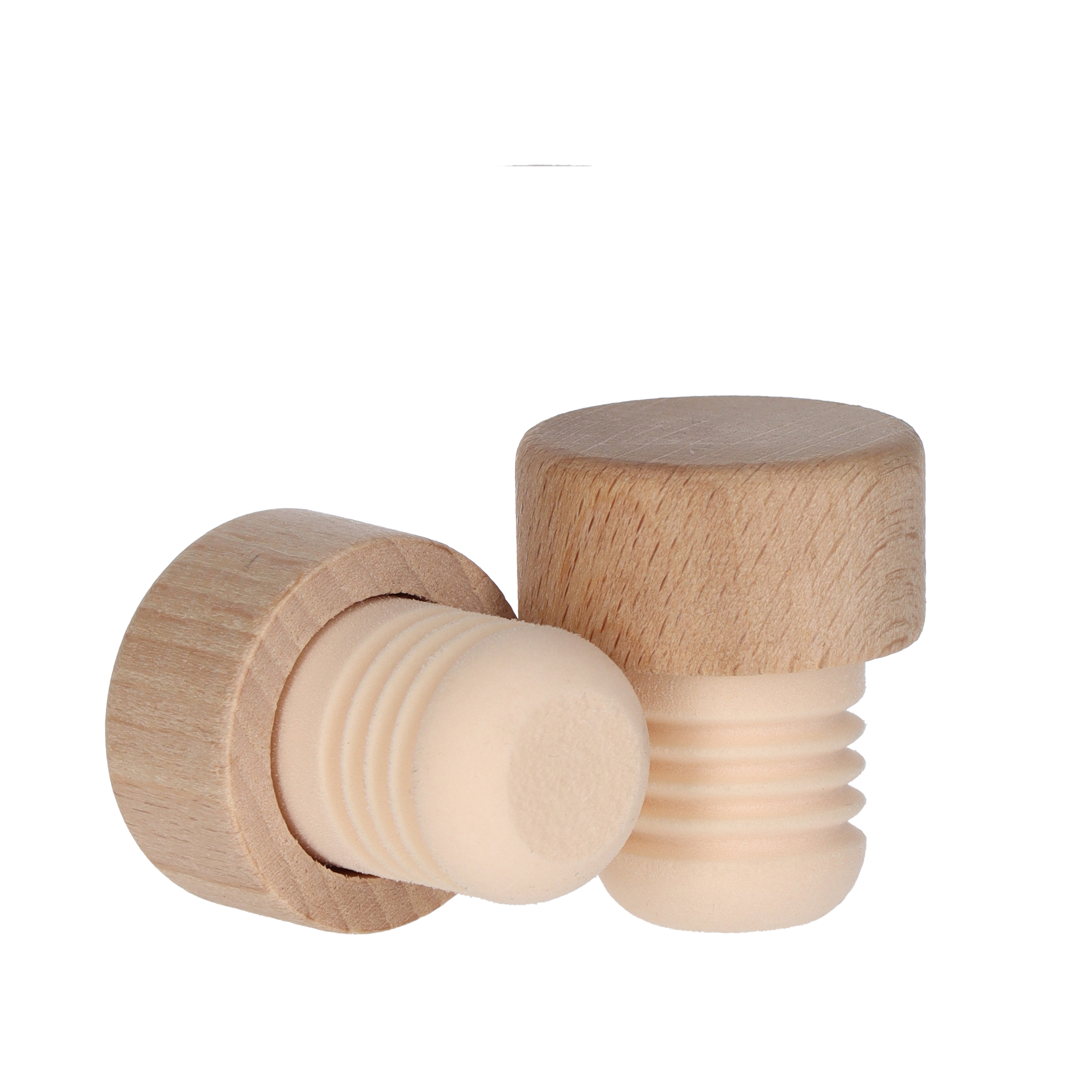 Holzscheibe Natur 19,5mm PE gerillt 29,0x15,0 - 19,5x26,0  Beutel à 20 Stück