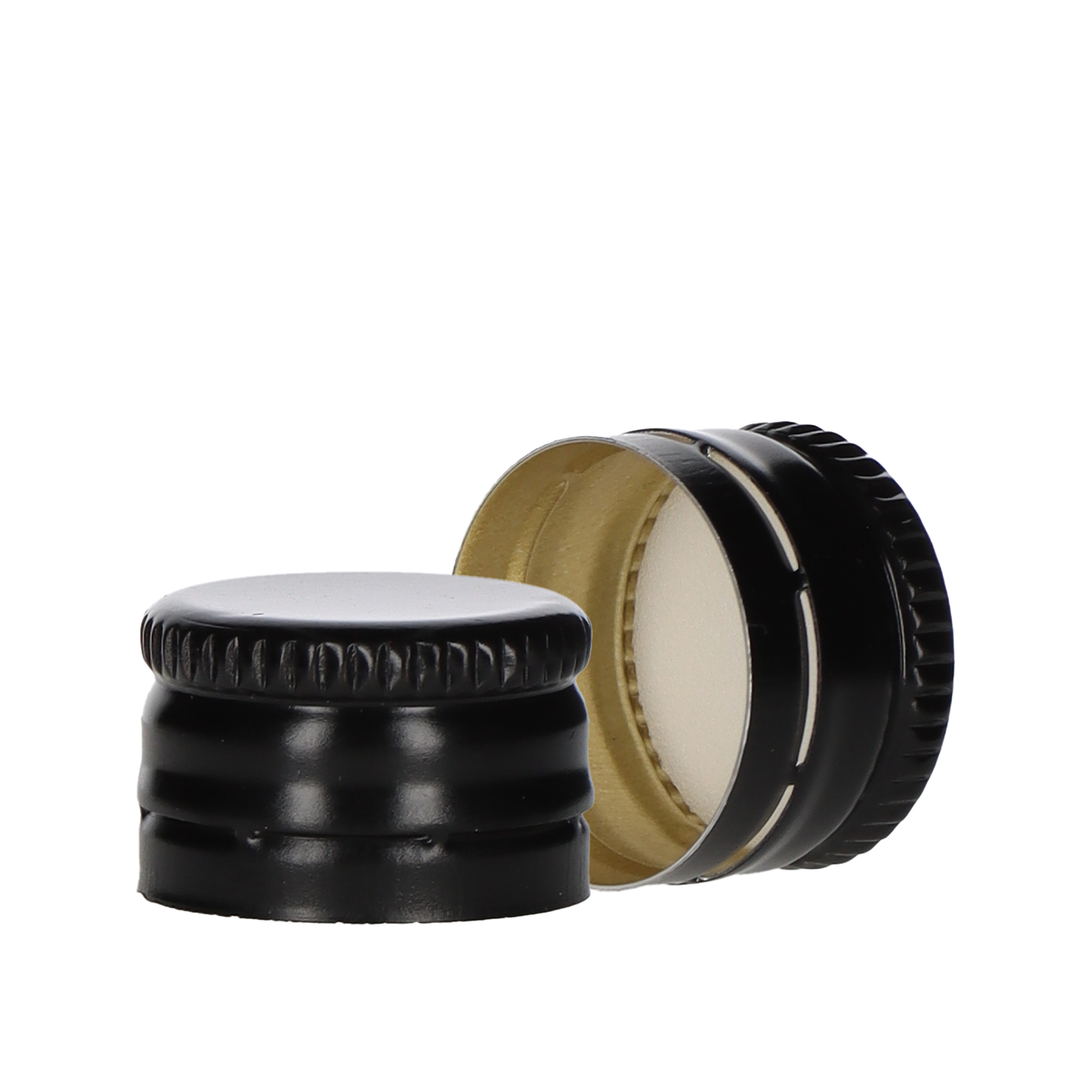 Schraubverschluss Alu PP18 schwarz industrial mit Sicherungsring  Karton à 12500 Stück