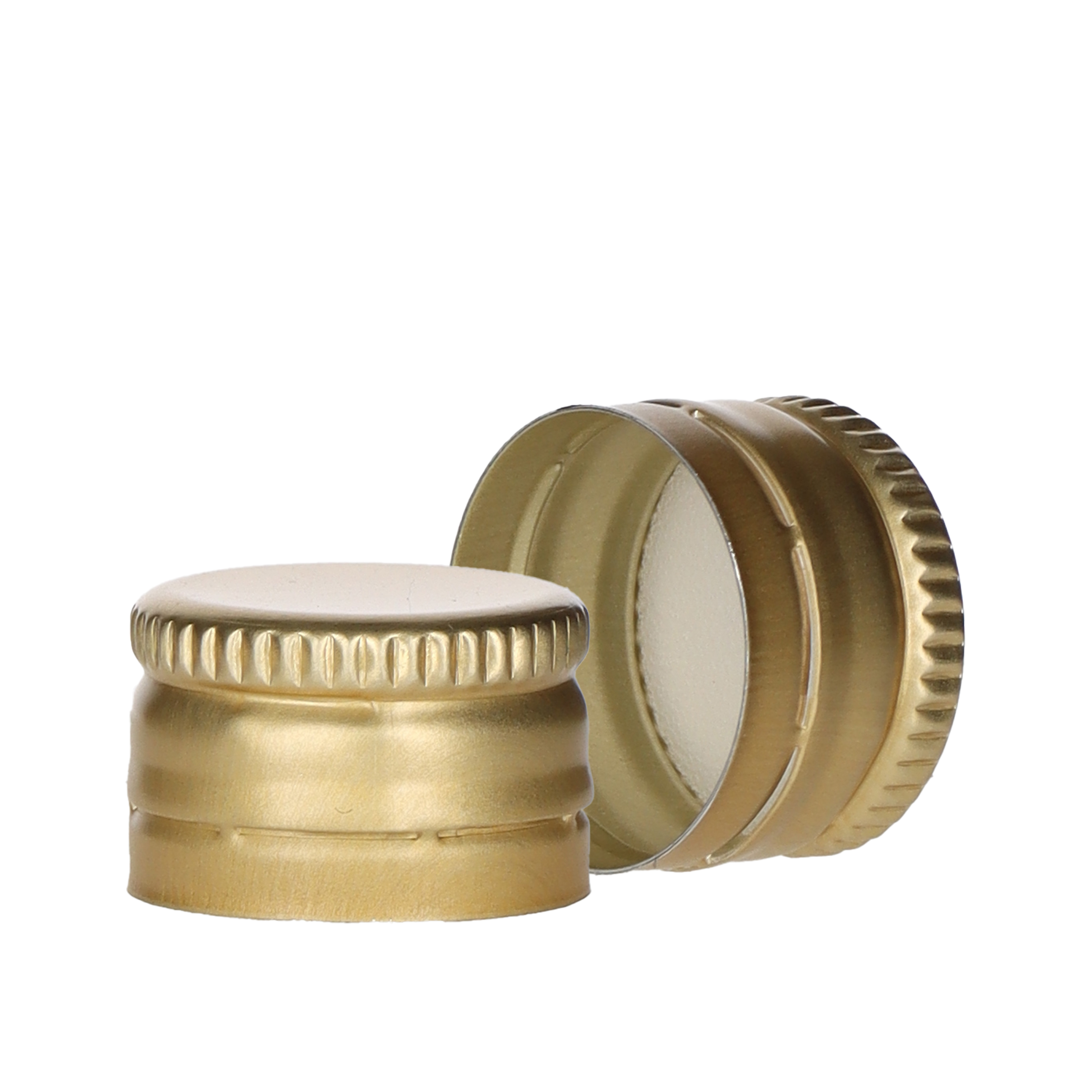 Schraubverschluss Alu PP18 gold industrial mit Sicherungsring  Karton à 12500 Stück