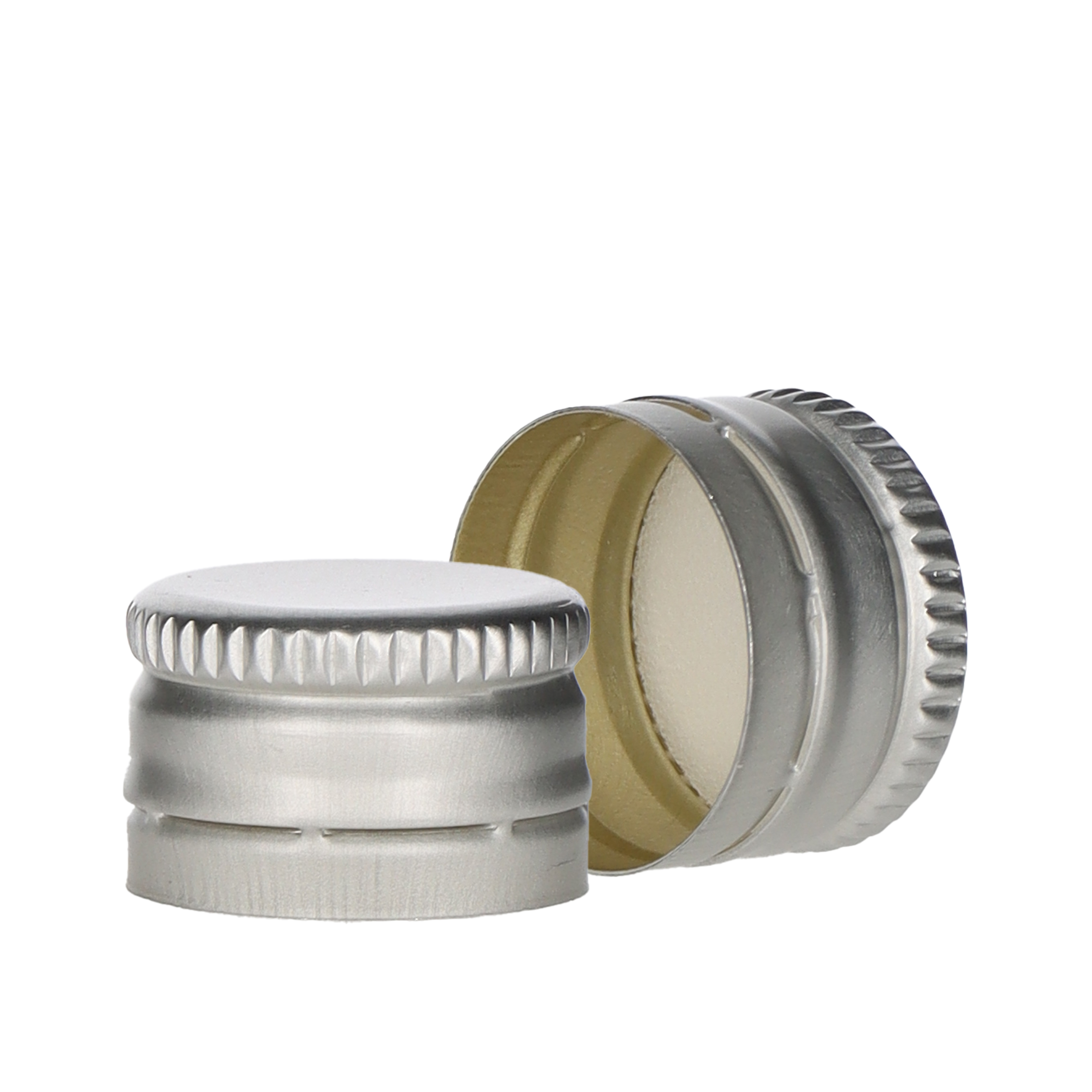 Schraubverschluss Alu PP18 silber industrial mit Sicherungsring  Karton à 12500 Stück