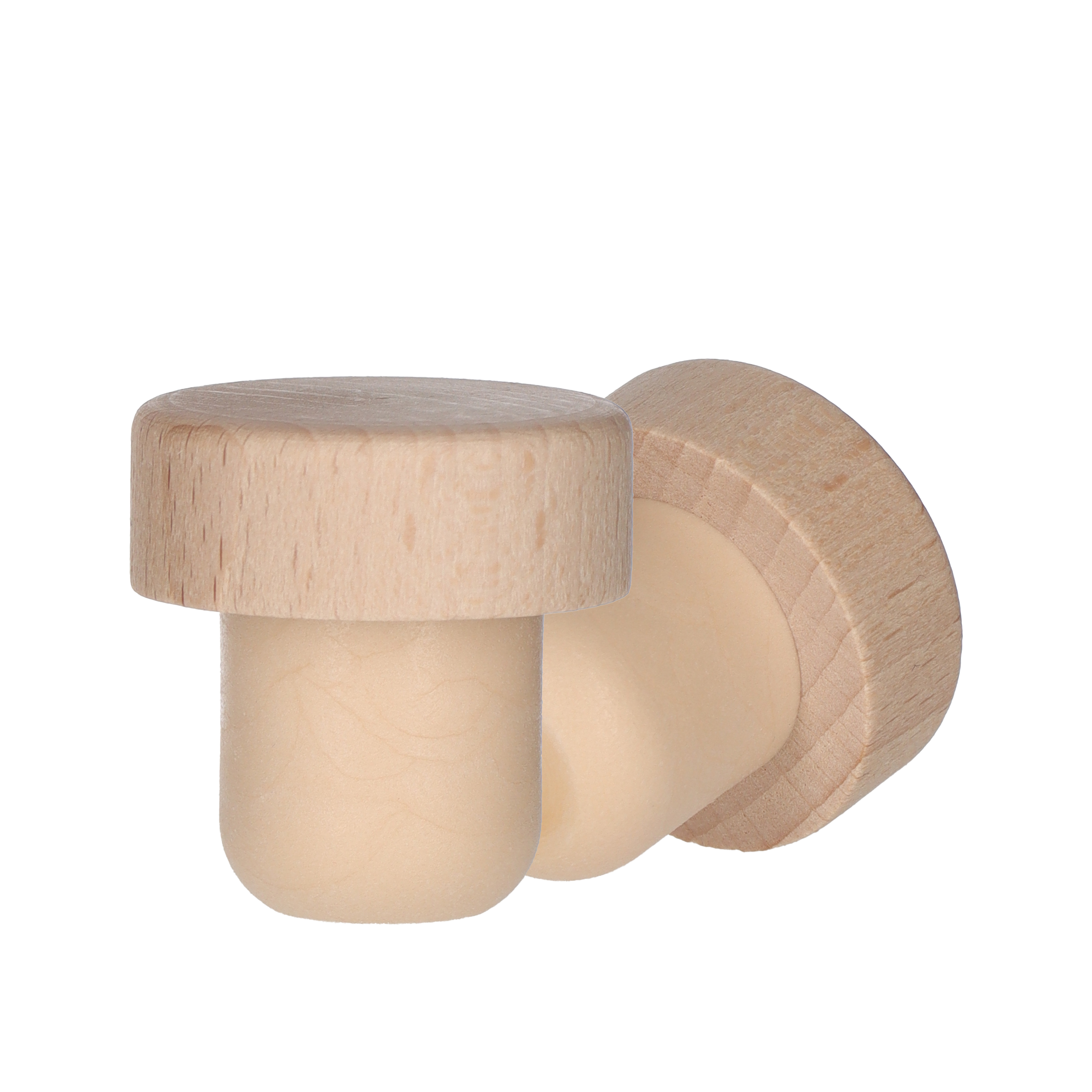 Holzgriffkorken Natur Co-injected 22,1mm 34,5x13,0 - 22,1x22,0  Beutel à 100 Stück