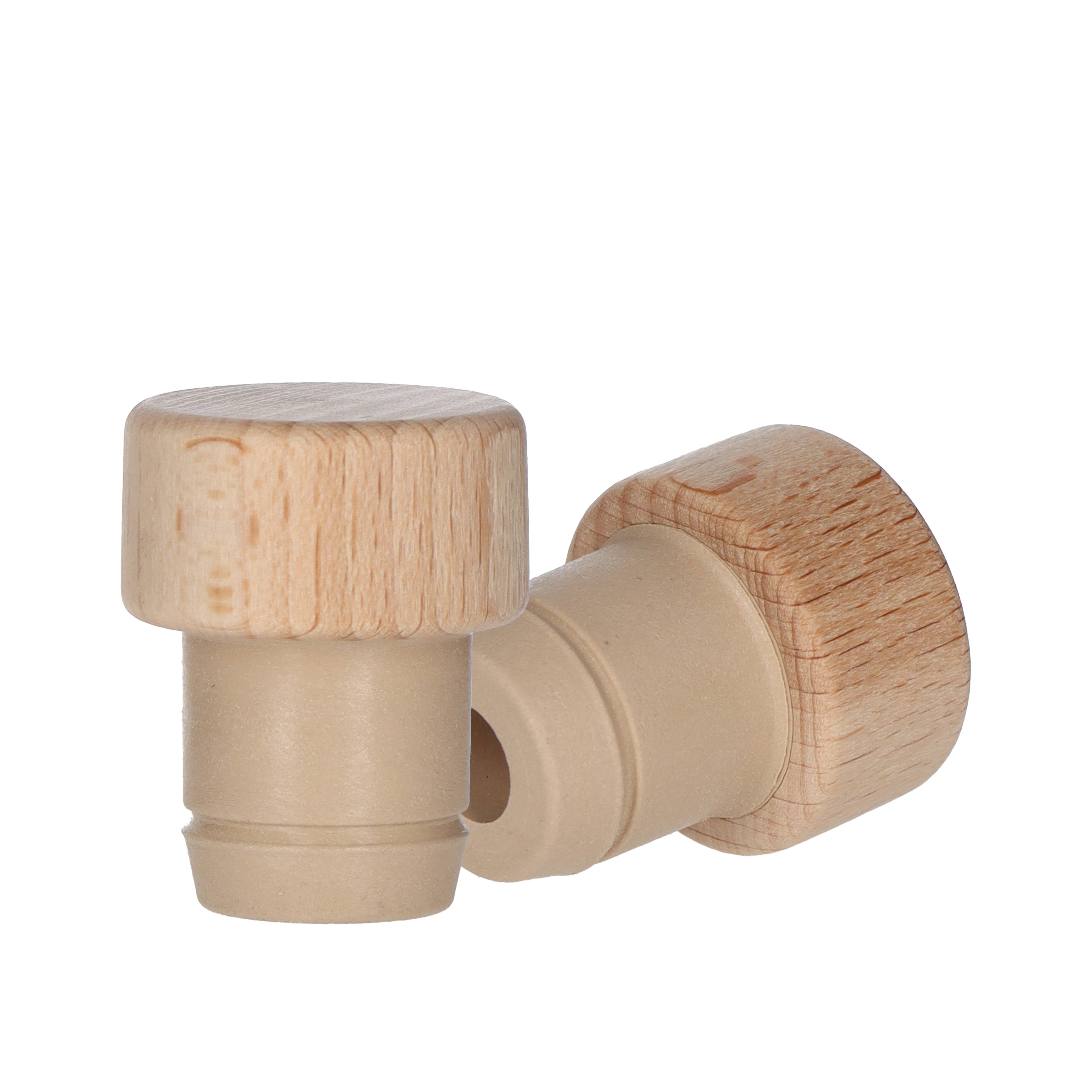 Ausgießer mit Holzscheibe Natur 19,5mm 29,0x15,0 - 19,5x20,0  Beutel à 100 Stück