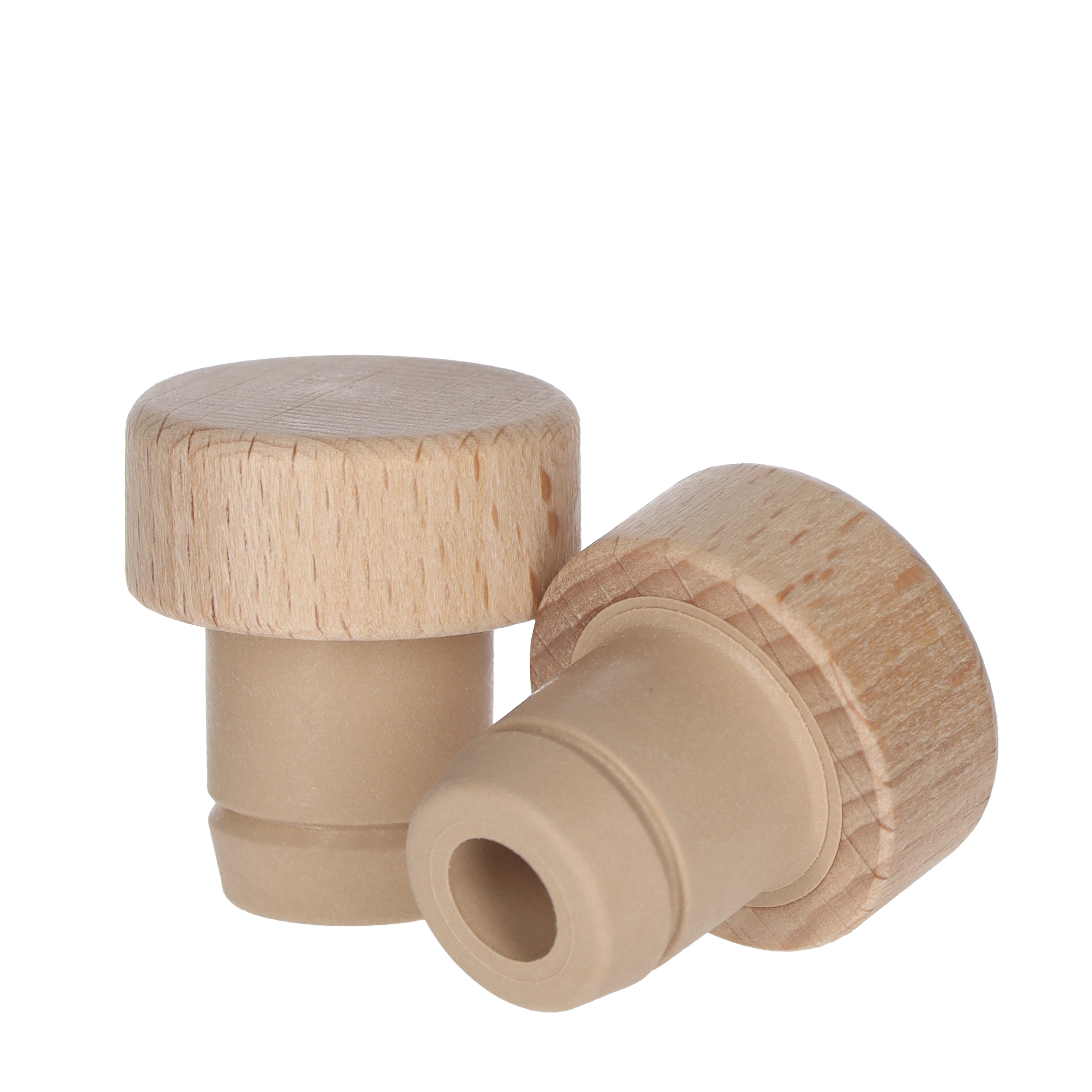 Ausgießer mit Holzscheibe Natur 18,0mm 29,0x13,0 - 18,0x20,0  Beutel à 100 Stück