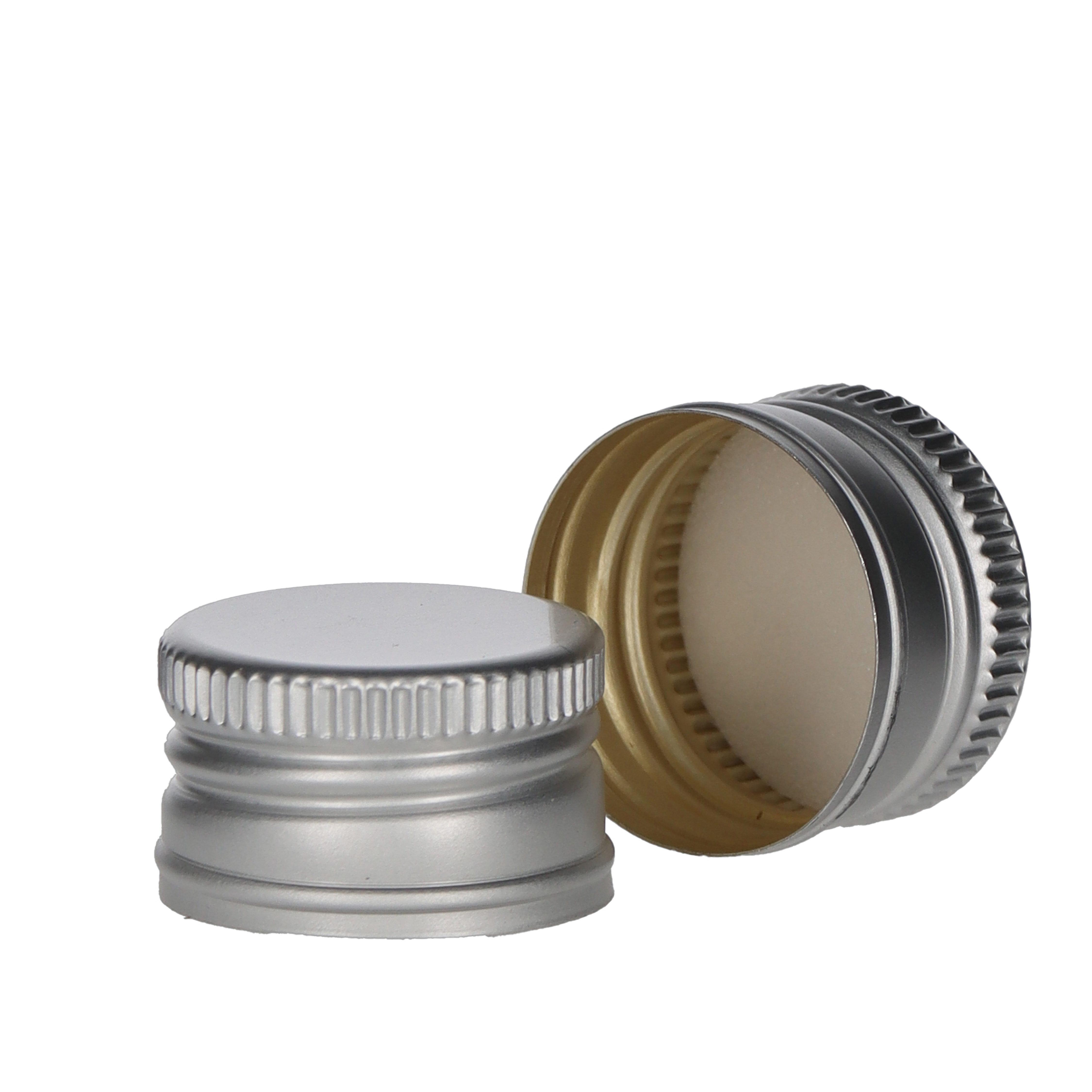 Schraubverschluss Alu PP22 silber mit Gewinde  Beutel à 100 Stück