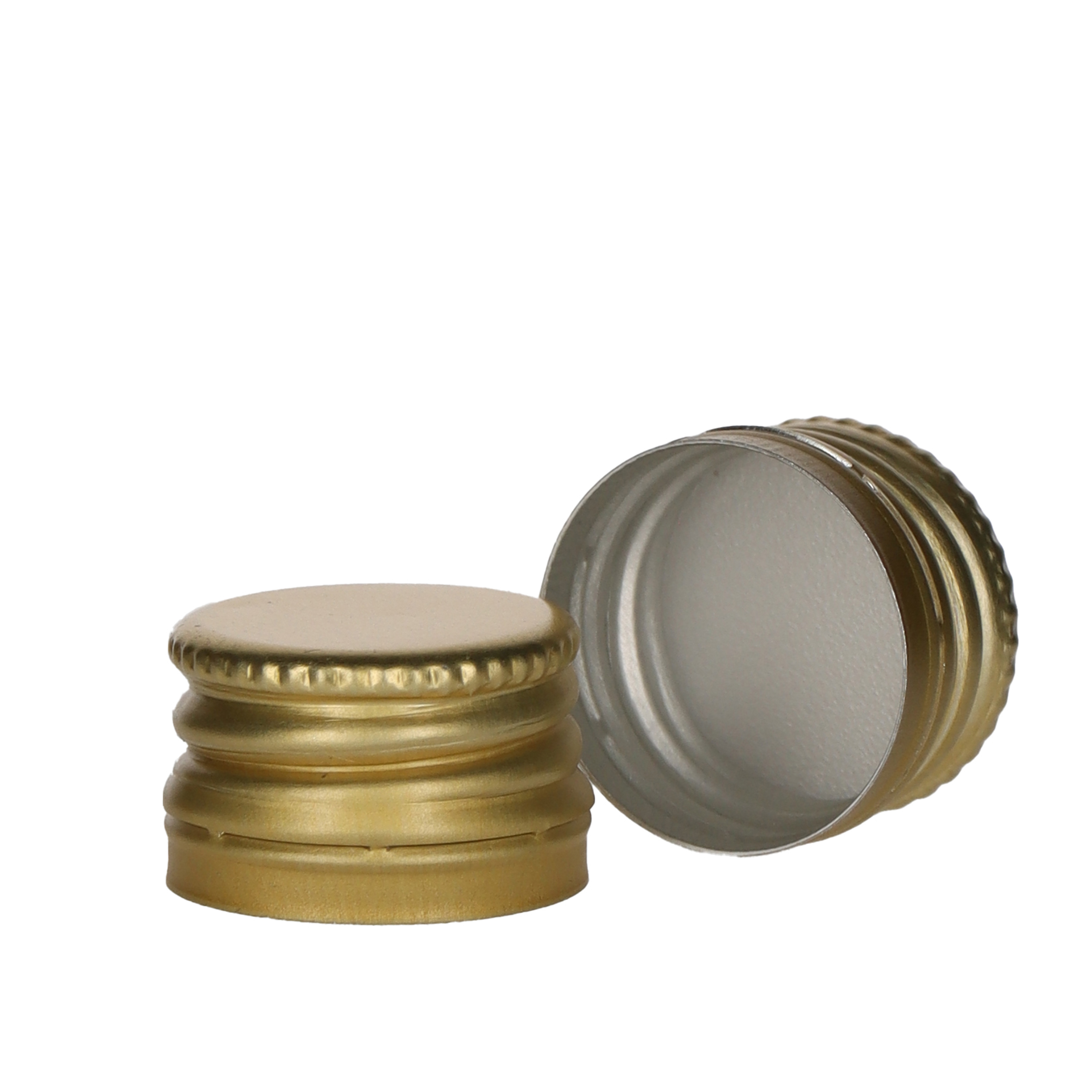 Schraubverschluss Alu PP18/12 Gold mit Gewinde und Sicherungsring Beutel à 100 Stück