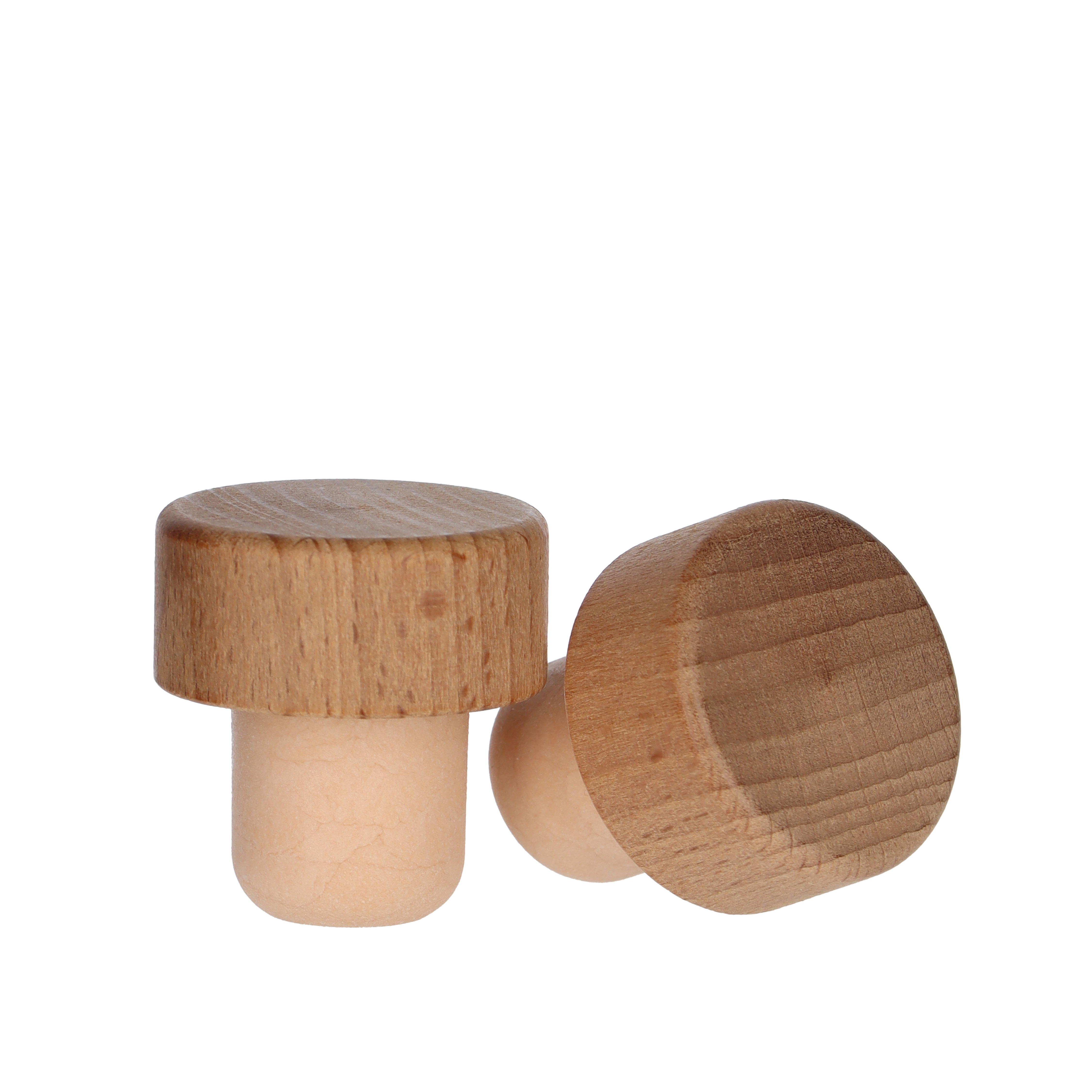 Holzgriffkorken Rustical Co-Injected 20,0mm 33,0x15,0 - 20,0x20,0  Karton à 1700 Stück